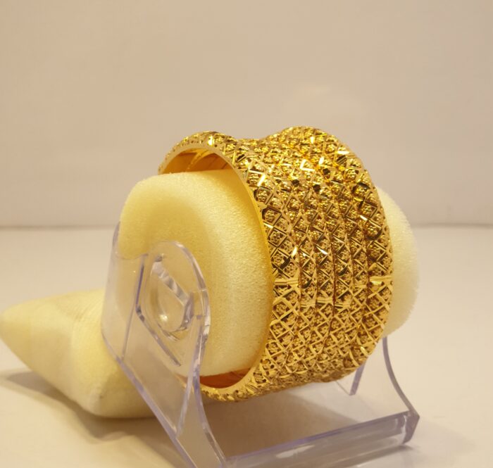24K Gold Plated Floral Design Bangles for Pakistani Brides