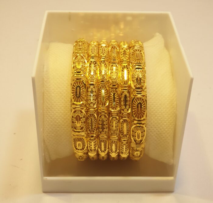 24K Gold Plated Heritage Style Bangles for Mehndi and Barat Brides