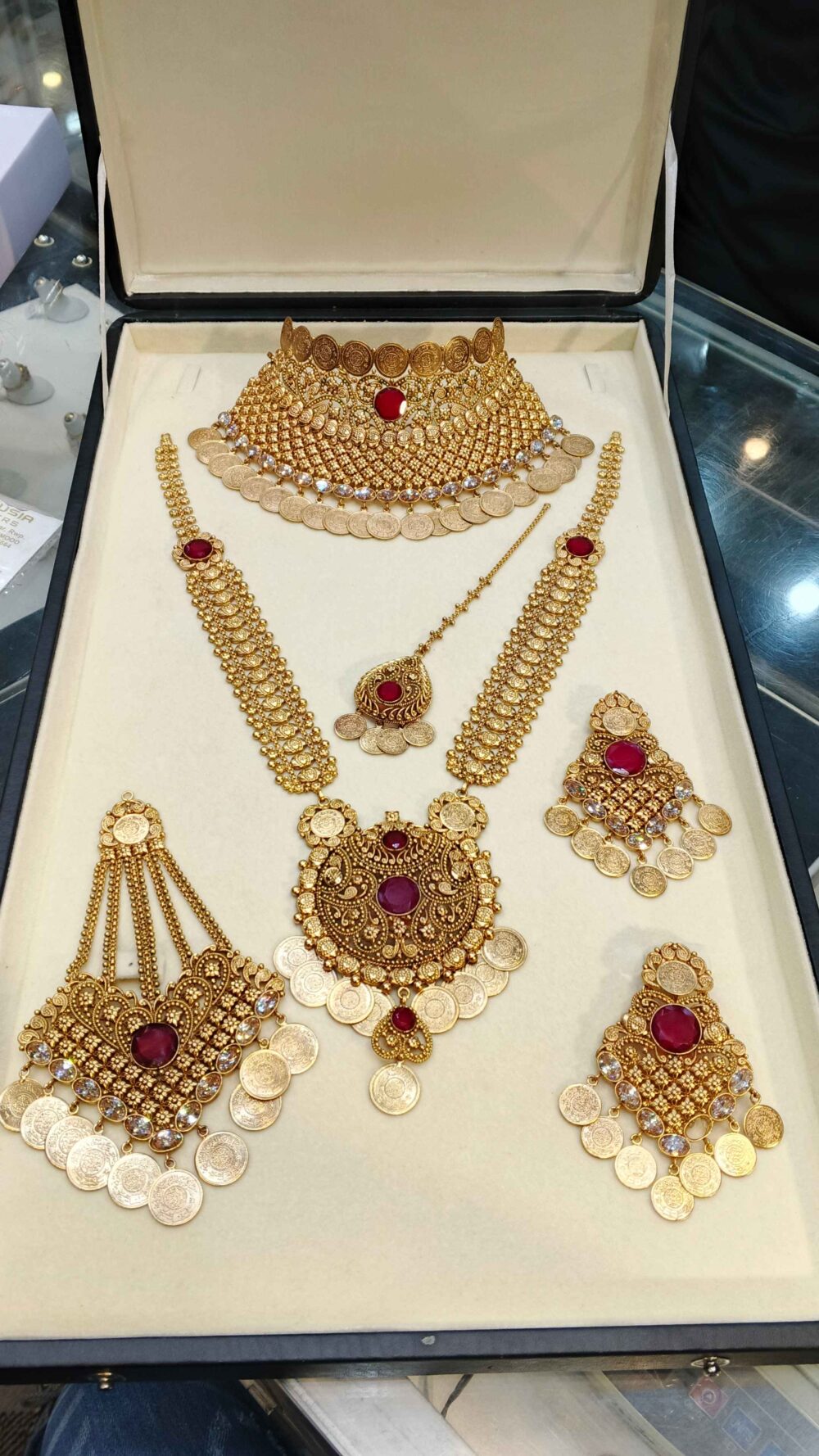 24K Gold Plated Mughal Style Bridal Jewelry Set for Shaadi Bride