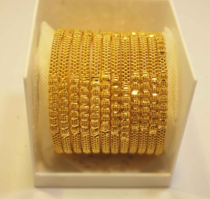 24K Gold Plated Regal Peacock Design Bridal Bangles with Intricate Kundan Detailing