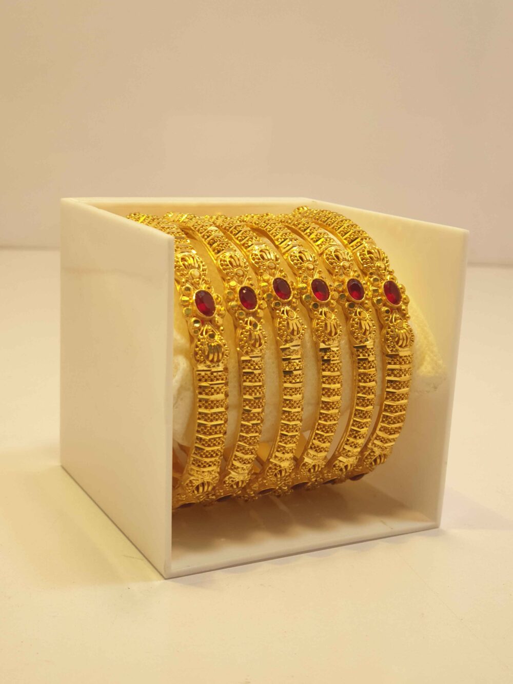 24K Gold Plated Traditional Meenakari Design Bangles with Multi-Color Bridal Stones