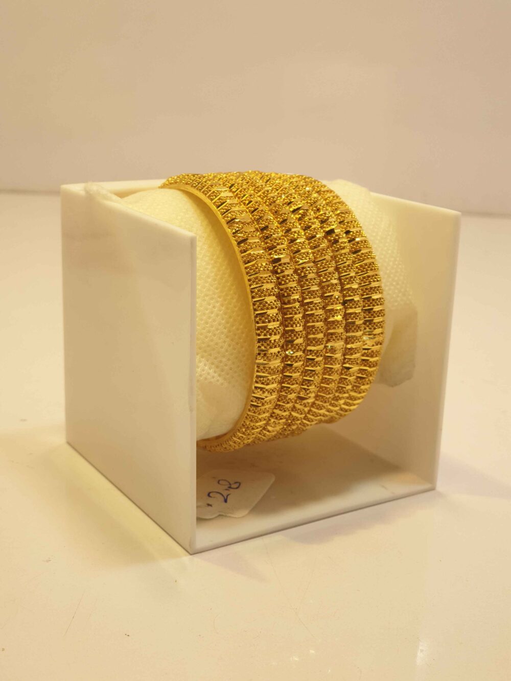 24K Gold Plated Vintage Rose Pattern Bridal Bangles with Fine Kundan Embellishments