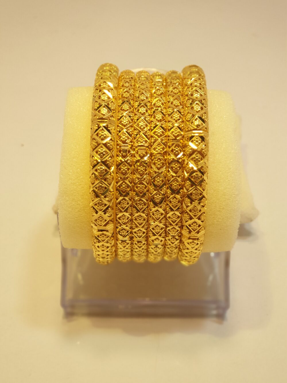 Elegant 24K Gold Plated Antique Finish Kundan Bangles for Wedding