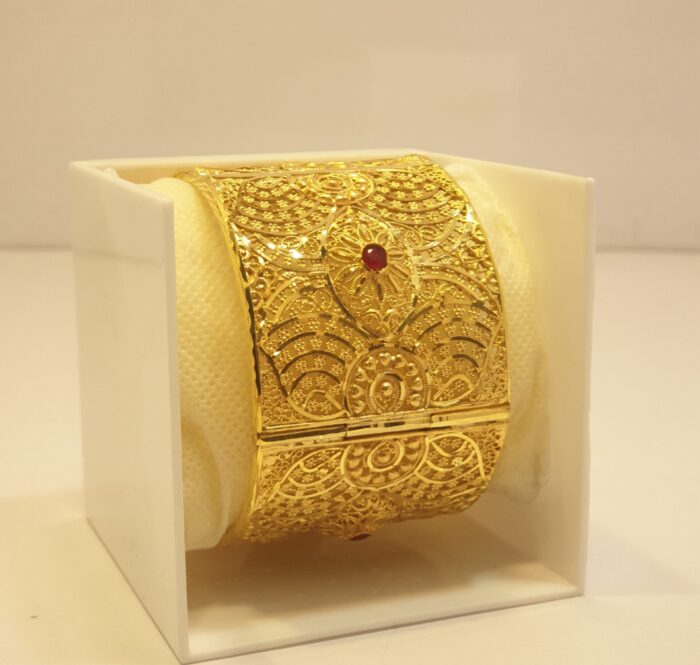 Premium 24K Gold Plated Multi-Color Bridal Bangles with Stone Work