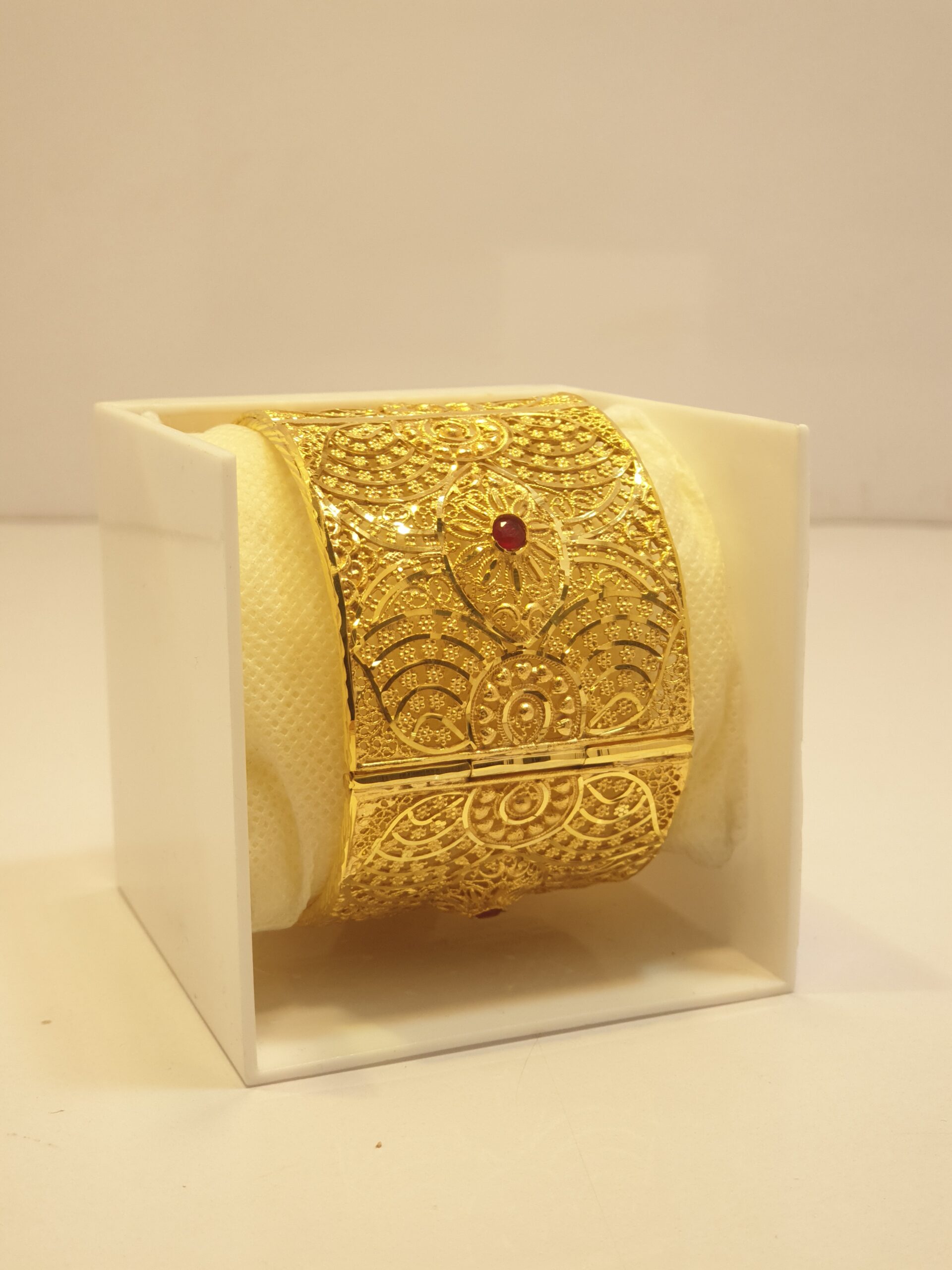 Premium 24K Gold Plated Multi-Color Bridal Bangles with Stone Work