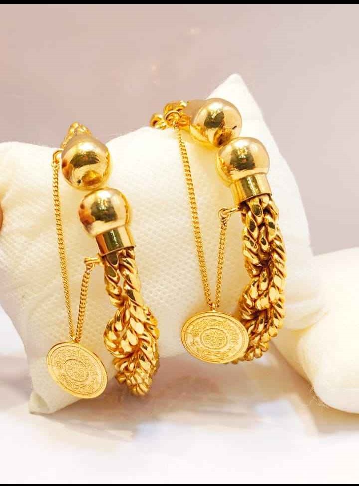 Royal 24K Gold Plated Chand Bali Pattern Bridal Bangles with Premium Kundan Finish